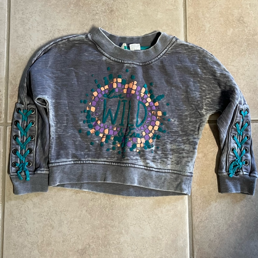 Roxy Gray Sweatshirt with Colorful Wild Design